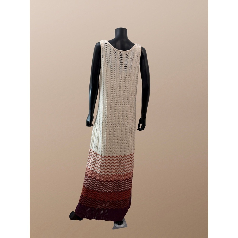 Lane Bryant Crochet Knit Maxi Dress 18 20 Plus Beige Ombre Boho - Picture 5 of 10